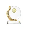 Adornos de Monedas de Oro Incrustadas con Cristales Souvenirs de Aniversario Corporativo Monedas de Plata Personalizadas Trofeo de Moneda de Oro Incrustado con Cristal Medalla de Premio