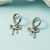 Aretes de lazo brillante, estilo coreano, niña fresca y linda, temperamento simple, diseño de nicho, aretes dulces