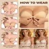 Sujetador strapless invisible sin costuras transfronterizo, almohadilla para senos push-up transpirable, sujetador de silicona especial anti-expansión para senos grandes y vestidos de novia