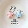 Mini cola de pez galvanizada, ballena, estrella de mar, piezas de accesorio de resina DIY, accesorio para el cabello de niña, materiales de decoración para vasos de agua