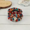 Nuevo Conjunto de Pulseras Apilables de Múltiples Capas Estilo Bohemio Playa Mariposa Concha Cuentas Coloridas Pulsera Estilo Étnico