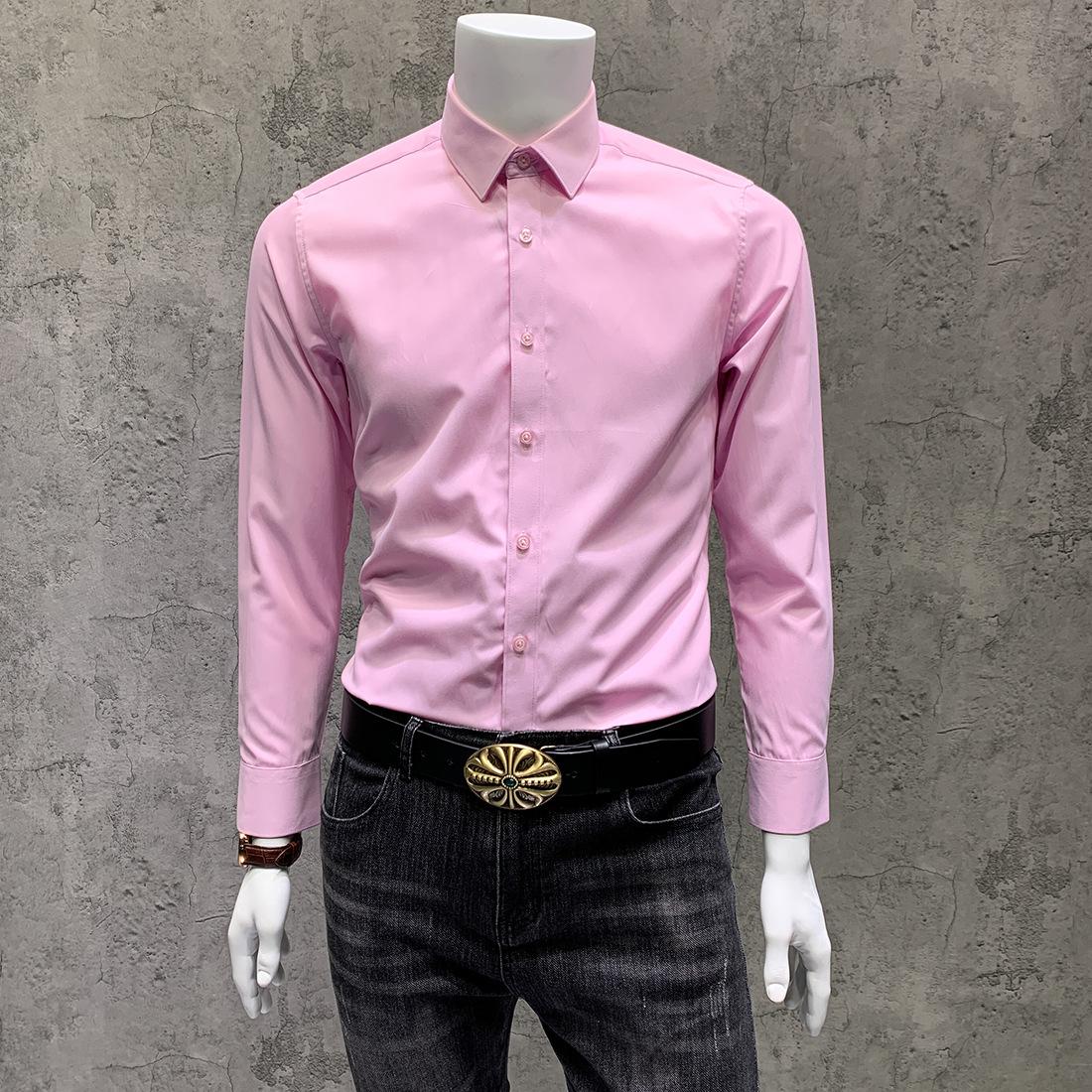 NS101纯色长袖衬衫 粉色 (10).JPG