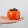 Pote de Chá de Caqui Caqui Tudo Dá Certo Armazém de Chá de Cerâmica Artesanal Pote de Armazenamento de Chá Conjunto de Chá Kung Fu Pote de Caqui