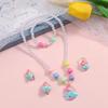Collar de Plástico Creativo de Dibujos Animados Anillo Clip para la Oreja Pulsera Juego de Joyería Pequeña Niña Princesa Juego de Joyería de Cinco Piezas Aretes