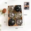 Bolas de Natal Bolas Plásticas Acessórios de Decoração para Árvore de Natal Caixas com Grade de Nove Quadrados 6 Bolas Pintadas Conjunto de Bolas de Formato Especial