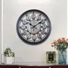 Reloj de Pared Sala de Estar Nuevo Chino Creativo Moderno Simple Reloj de Cuarzo Silencioso Vintage Decoración Reloj de Pared Grano de Madera