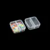 Caja plástica cuadrada con 2 compartimentos, caja de almacenamiento para cuentas y accesorios, con tapa, para joyería y piezas de ferretería, caja de embalaje de plástico