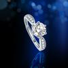 Moda europea y americana anillo de plata de ley 925 con moissanita de 1 quilate para mujer no se decolora anillo abierto joyería al por mayor