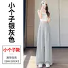 Foto Real de Pantalones Anchos de Lino Tencel Estilo Nuevo Verano 2026, Pantalones Casuales Rectos Largos de Hielo Delgado con Protección Solar para Mujer