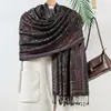 Bufanda Larga Jacquard Paisley con Borlas de Estilo Bohemio Étnico de Lujo Ligero de Nuevo Estilo con Bordado Estilo Chino para Salir