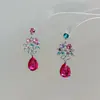 [Elegância Primaveril] Novo Estilo Inspirado na Floresta, Artesanato Vintage Robusto, Moda de Alto Padrão, Luxo Leve e Brincos Longos Exquisitos com Strass Deslumbrantes