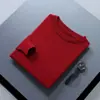 Outono Inverno Novo Suéter Casual Masculino Gola Redonda Solto Tamanho Plus Cor Sólida Manga Longa Tricô Camada Interna