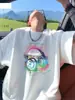 Camiseta de Manga Corta para Hombre de Algodón Puro 2025 Verano Nueva Moda Marca de Ropa Camiseta Estampada Estilo Americano Holgada Casual Top Ropa para Hombre
