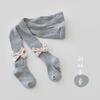 Meia-calça infantil atacado cor sólida algodão meninas meia-calça bonito arco dupla agulha crianças leggings meias