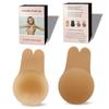 Pegatina de pecho push-up de verano para mujer, de silicona, sin costuras, invisible, para mostrar el pecho grande, con orejas de conejo, fina y sexy.