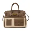 Bolso Grande de Bloques de Color de Moda Personalizado de Fábrica Versátil para Viajar Bolso Cruzado Sensación de Alta Gama Bolso de Mano para Mujer Bolso Platino