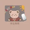 Urso Fofo de Gravata Mouse Pad Portátil com Base Adesiva Antiderrapante, Alto Valor Estético, Pad de Computador Pequeno para Estudantes e Uso no Escritório