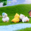 Micro Paisagem Criativa Bonito Branco Amarelo Pato Boneca DIY Decorações Acessórios Carro Desktop Mini Enfeites