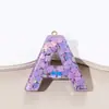 Lentejuelas de Resina Transfronterizas Spot 26 Letras Inglesas Llavero Colgante Accesorios de Joyería DIY Colgante Pequeño Semiacabado