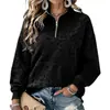 Sudadera con Capucha y Media Cremallera Talla Grande Estampado Animal Clásico Impresión 3D Holgada Casual Moda Sudadera para Mujer
