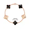 Pulsera de Trébol de Cuatro Hojas y Cinco Flores CNC Oro V Delgado Flor Nueva Edición Artesanía Fina Cadena Gruesa de Nueve Secciones Pulsera de Trébol de Cuatro Hojas de Nácar Blanco Natural
