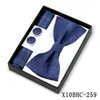 Corbata de moño Estilo Nuevo, Pañuelo Cuadrado, Gemelos Caja de Regalo Set de 3 Piezas, Accesorios de Camisa de Moda para Hombre, Hebilla de Corbata de Moño Multicolor