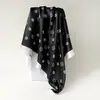 Lenço de Cabeça Estampado de Bolinhas com Flor de Camélia, Lenço Quadrado Transfronteiriço Europeu e Americano da Moda, Lenço de Seda de Alta Qualidade, Faixa de Cabelo Retrô, Top Tubo Atacado