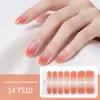 Adesivos para Manicure em Gel Sem Luz de 14 Dedos Popular na Temu Transfronteiriça Adesivos de Unha à Prova d'Água de Longa Duração
