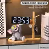 Adornos Creativos de Reloj Digital de Gato Tom de Dibujos Animados Para Dormitorio Mesa de Noche Decoración de Reloj de Escritorio de Gama Alta