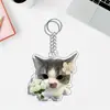 Llavero de Té de Leche Gatito Bebida Especial de Verano Periférico Té de Leche Lindo Colgante Acrílico Mochila de Estudiante Accesorio Portátil
