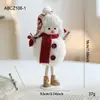 Figura de Muñeco de Nieve Navideño de Espuma Felpa Adorno de Escritorio con Bufanda Roja Muñeca Linda para Decoración de Ventanas y Arreglo de Ambiente
