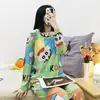 Pijama para Mãe Jovem, Roupas de Casa Casuais Femininas de Manga Longa que Rejuvenescem, Pequenos Conjuntos Finos de Celebridade da Internet Casuais para Primavera, Outono e Verão