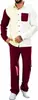 Traje Deportivo Casual de Bloques de Color para Hombre, Conjunto de Dos Piezas con Camisa de Manga Larga y Pantalones, Ropa de Moda Tendencia para Hombre