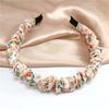 Diadema coreana vintage ins floral plisada de tela súper hada para mujer, estilo fresco, diadema de celebridad cibernética, accesorios para el cabello