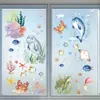 Pegatinas de Mundo Marino de Dibujos Animados Transfronterizas al por Mayor Decoración de Baño Balcón Habitación Infantil Pegatinas de Pared Autoadhesivas al por Mayor Personalización al por Mayor