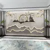 Papel tapiz de pared de fondo para sala de té Zen china 8D moderno paisaje 3D tela de pared mural de fondo para sofá de oficina