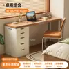 Escritorio estrecho de pared para estudiantes, escritorio de escritura para estudio en casa con estantería integrada, escritorio pequeño para computadora, mesa larga para dormitorio o mesita de noche