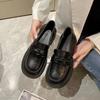 Otoño 2025 Mocasines de Trabajo de Cuero Suave para Mujer Nuevos Suela Gruesa Tacón Grueso Estilo Británico Zapatos Estilo Universitario Zapatos de Cuero sin Cordones