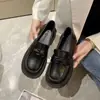 Otoño 2025 Mocasines de Trabajo de Cuero Suave para Mujer Nuevos Suela Gruesa Tacón Grueso Estilo Británico Zapatos Estilo Universitario Zapatos de Cuero sin Cordones