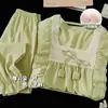 Pijamas de Estilo Primavera/Otoño Directo de Fábrica para Mujer, Nuevo Estilo Dulce de Princesa de Algodón Nube de Manga Larga para Verano, Se Pueden Usar al Aire Libre