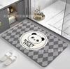 Tapete Absorbente de Barro Diatómico Tapete de Piso para Inodoro Secado Rápido Puerta de Baño Alfombra Antideslizante para Pies Alfombra Suave para Inodoro Linda de Dibujos Animados