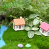 Decoração de micro paisagem artesanato de resina decoração de suculenta de resina multi-janela com porta casa pequena tricolor material DIY