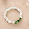 Cadena para Mamá Juego de Tres Piezas Collar Esmeralda Estilo Coreano Regalo Sencillo para el Día de la Madre Pulsera de Perlas de Imitación Venta Directa de Fábrica