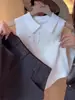 Top de punto blanco estilo francés, suave y cómodo, con cuello polo, para mujer, Verano 2026, Blusa sin mangas abotonada y transpirable