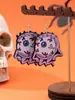Nuevos Pendientes Navideños de Gota de Agua Estilo Gótico Set de 4 Piezas, Pendientes Acrílicos Divertidos de Calavera y Muñeco de Nieve para Halloween