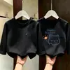 Camiseta de Manga Larga para Niña 2026 Nueva Primavera y Otoño Elegante Niña Dulce Estilo Coreano Bonita Camiseta de Algodón Puro Cuello Redondo para Niños