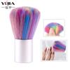 Exclusivamente transfronteriza para un nuevo y colorido pincel para polvo de uñas, de alta calidad, con mango corto, para polvo de arcoíris, cepillo de limpieza para rubor.