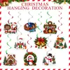 FelizNavidad Adornos colgantes en espiral con temática navideña, decoraciones de papel, decoraciones para arrangement de escena de casa de pan de jengibre