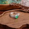 Joyería Huikai Pulsera Amor Eterno Xiangyun Jade Natural Agua Azul Plata Esterlina S925 Lujo Ligero Anillo Ágata Verde para Mujer