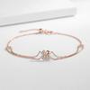 Pulseira Trevo de Quatro Folhas de Camada Dupla Jin Hongyu Feminina Prata Pura Celebriade da Internet Pulseira do Amor Moda Estilo Ins Ouro Rosa Joia de Mão
